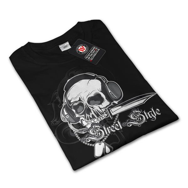 Skull Street Style Mens Long Sleeve T-Shirt