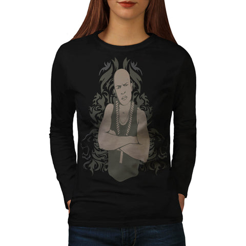 Gangster Rapper Thug Womens Long Sleeve T-Shirt