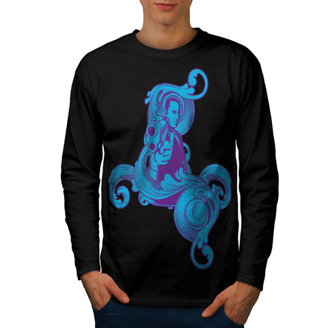 Gun Point Gangster Mens Long Sleeve T-Shirt