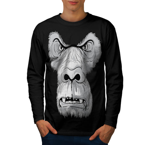 Evil Monkey Ape Face Mens Long Sleeve T-Shirt