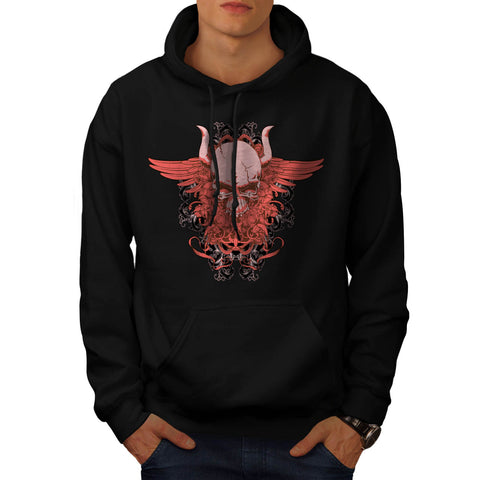 Raging Devil Head Mens Hoodie