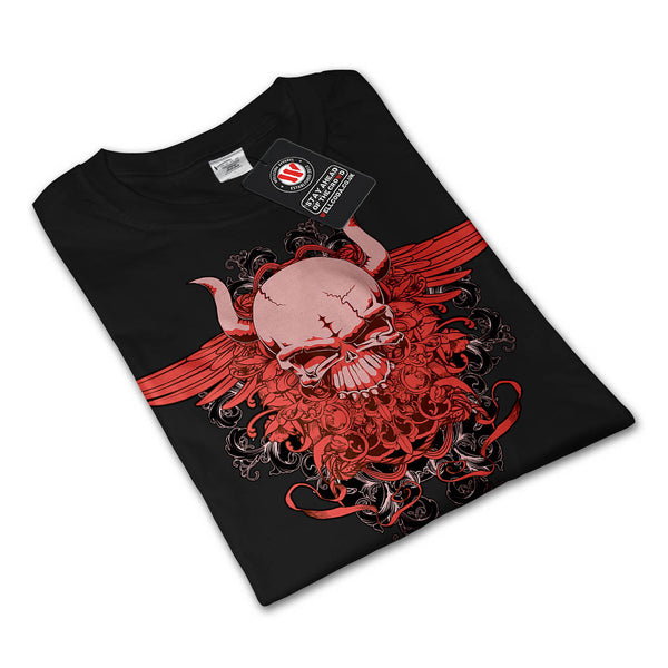 Raging Devil Head Mens Long Sleeve T-Shirt