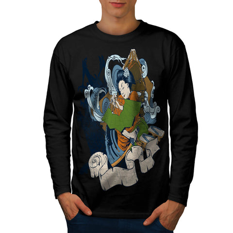 Geisha Japan Lady Mens Long Sleeve T-Shirt