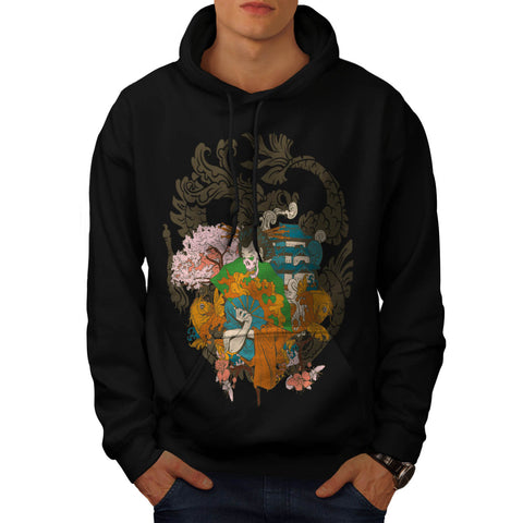 Horror Geisha Skull Mens Hoodie