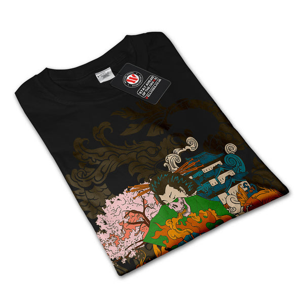 Horror Geisha Skull Mens Long Sleeve T-Shirt