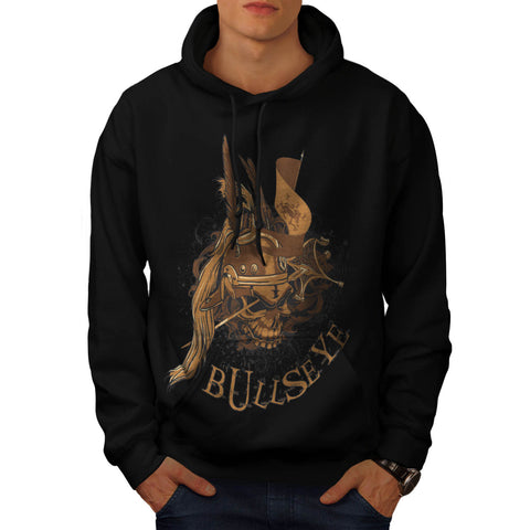 Bullseye Skull War Mens Hoodie