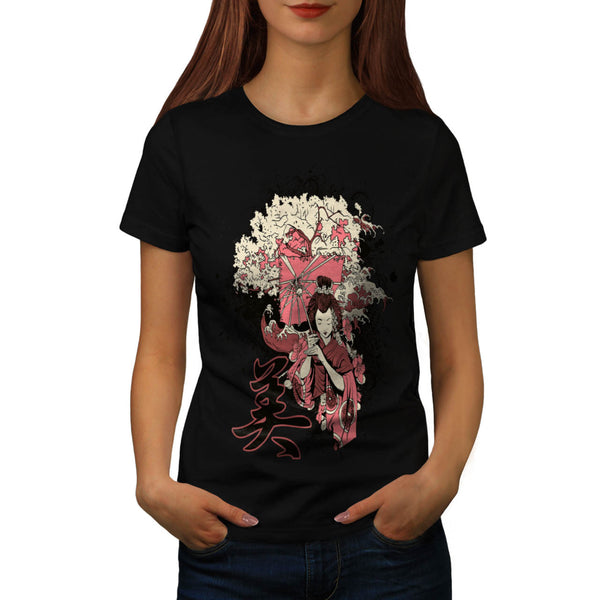 Geisha Japan Girl Womens T-Shirt