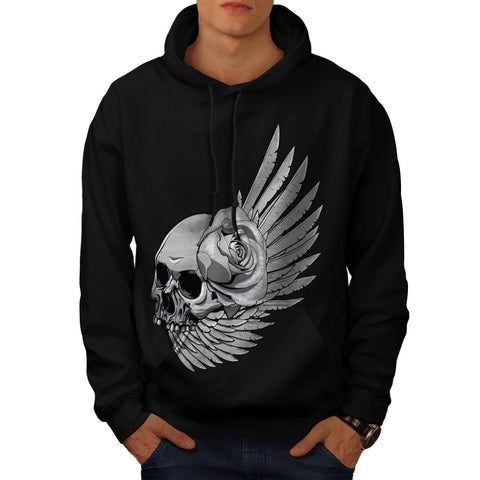Skull Wing Design Mens Hoodie