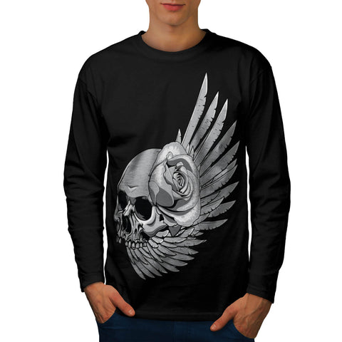 Skull Wing Design Mens Long Sleeve T-Shirt