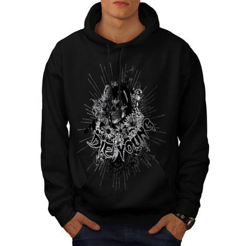 Die Young Fear Skull Mens Hoodie