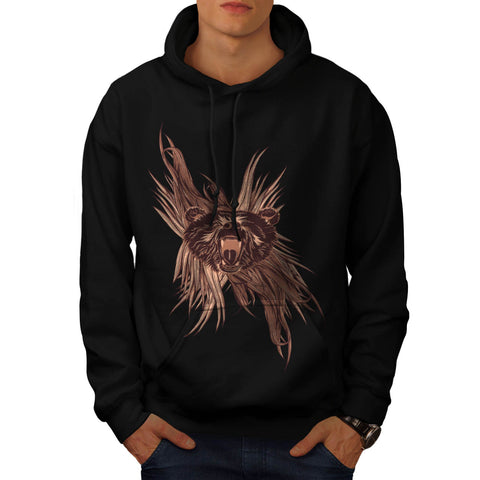 Grizzly Brown Bear Mens Hoodie