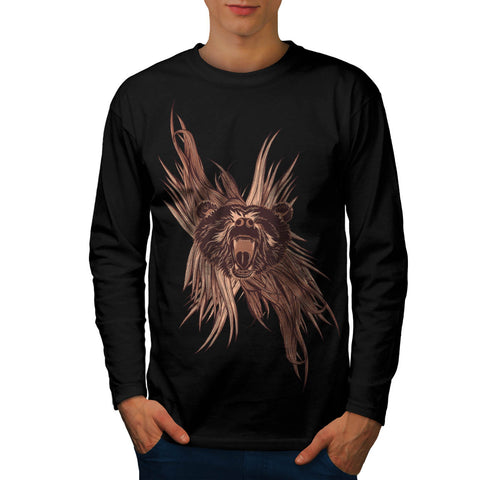 Grizzly Brown Bear Mens Long Sleeve T-Shirt