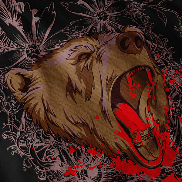 Savage Grizzly Bear Mens Hoodie