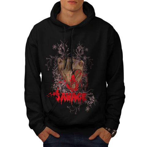 Savage Grizzly Bear Mens Hoodie