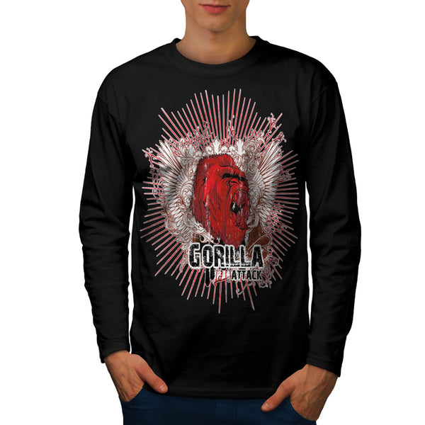 Gorilla Evil Attack Mens Long Sleeve T-Shirt