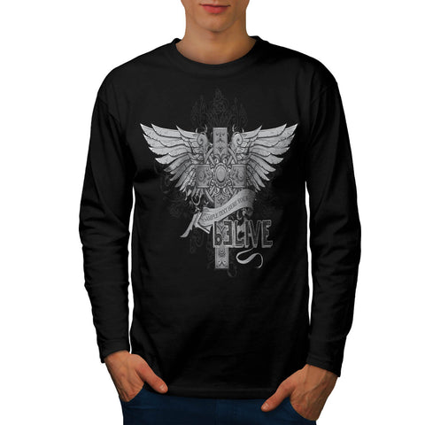 Belive Grave Stone Mens Long Sleeve T-Shirt