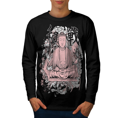 Buddha Asia Model Mens Long Sleeve T-Shirt
