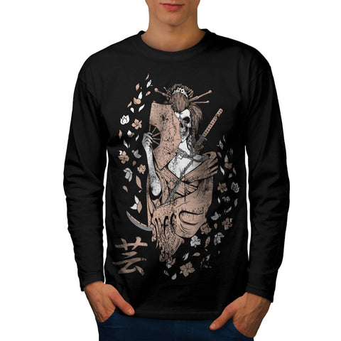 Horror Geisha Doll Mens Long Sleeve T-Shirt