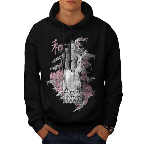 Asian Monk Design Mens Hoodie
