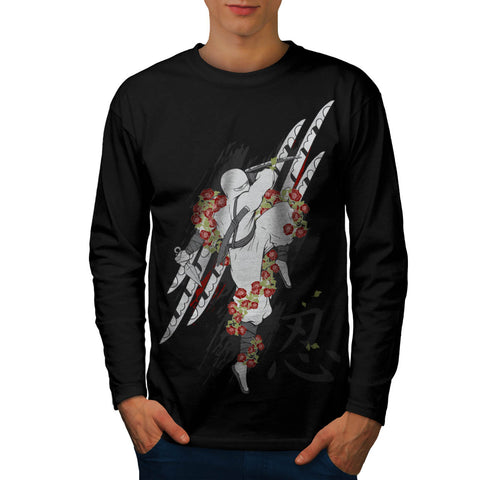 Ninja Weapon Attack Mens Long Sleeve T-Shirt