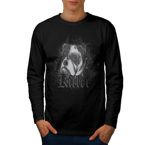 Killer Fighting Dog Mens Long Sleeve T-Shirt