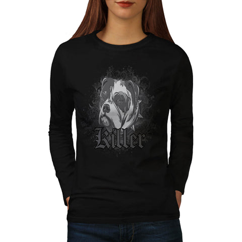 Killer Fighting Dog Womens Long Sleeve T-Shirt