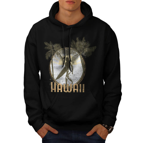 Hawaii USA Surfer Mens Hoodie