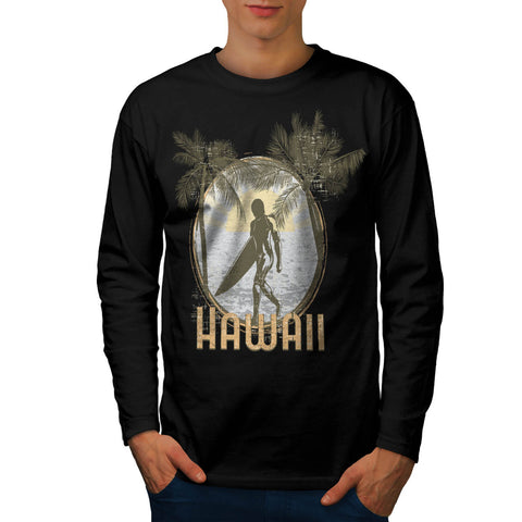Hawaii USA Surfer Mens Long Sleeve T-Shirt