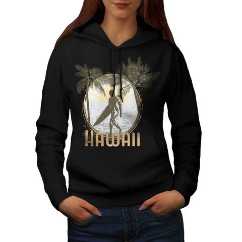 Hawaii USA Surfer Womens Hoodie