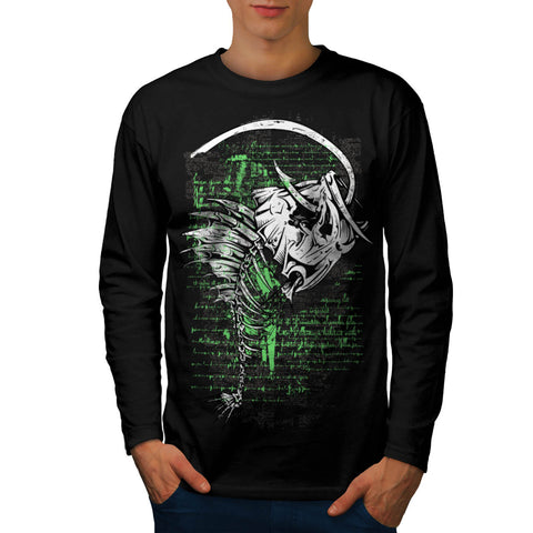 Monster Bone Fish Mens Long Sleeve T-Shirt