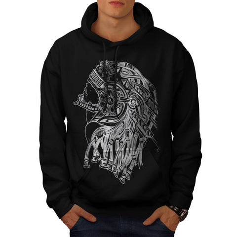 Crazy Predator Head Mens Hoodie