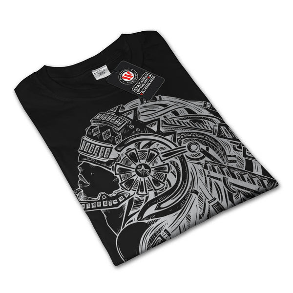 Crazy Predator Head Mens Long Sleeve T-Shirt