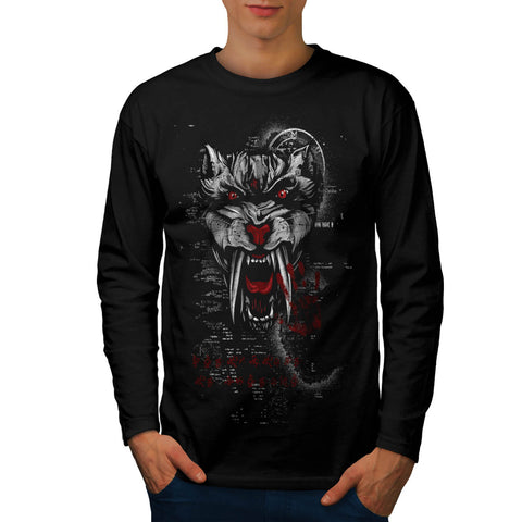 Evil Wild Cat Tiger Mens Long Sleeve T-Shirt