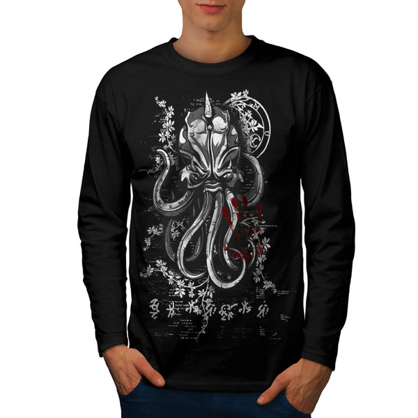 Evil Octopus Mask Mens Long Sleeve T-Shirt