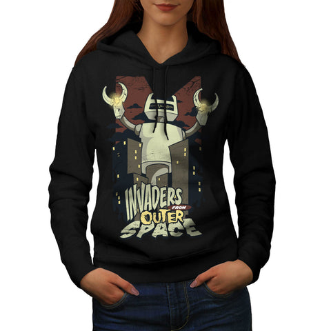 Invaders Outer Space Womens Hoodie