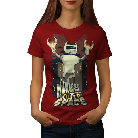 Invaders Outer Space Womens T-Shirt