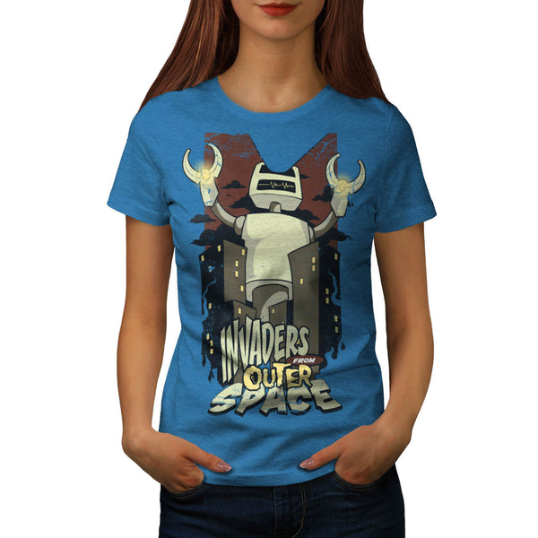 Invaders Outer Space Womens T-Shirt