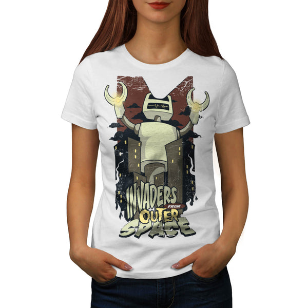 Invaders Outer Space Womens T-Shirt