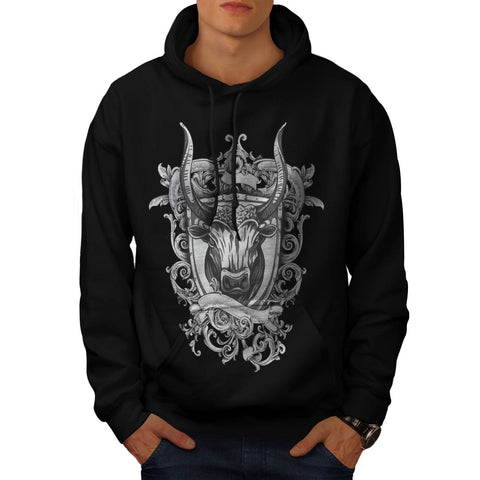 Crazy Buffalo Head Mens Hoodie