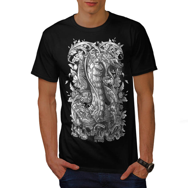 Angry Snake Creature Mens T-Shirt