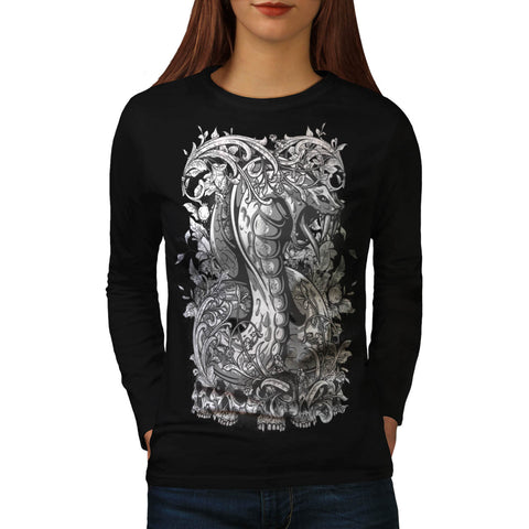 Angry Snake Creature Womens Long Sleeve T-Shirt