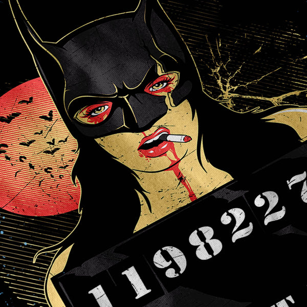 Bat Woman Crime Fight Mens T-Shirt