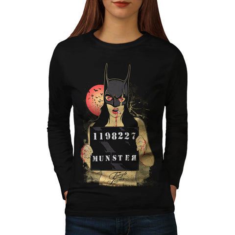 Bat Woman Crime Fight Womens Long Sleeve T-Shirt