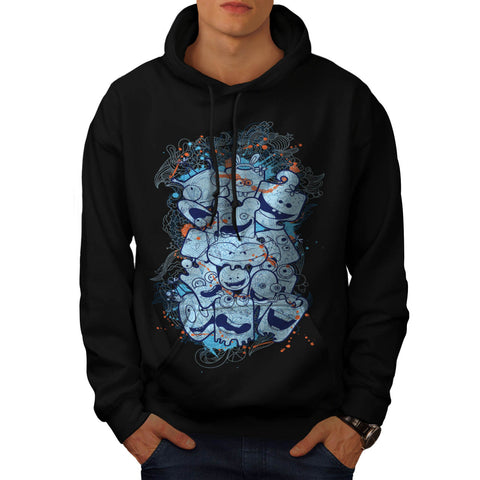 Crazy Smiley Gang Mens Hoodie