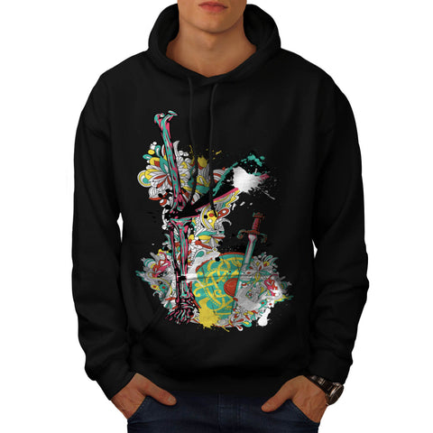 Crazy Death Ground Mens Hoodie