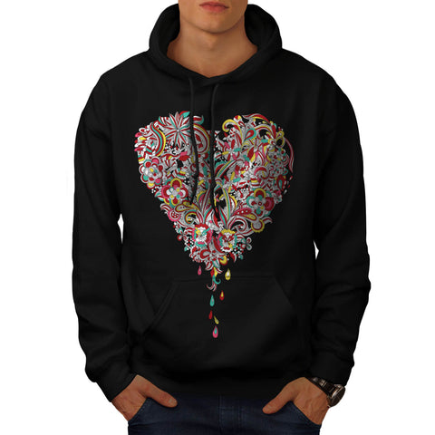 Love Heart Rain Drop Mens Hoodie