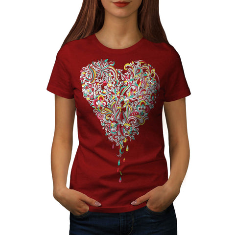 Love Heart Rain Drop Womens T-Shirt