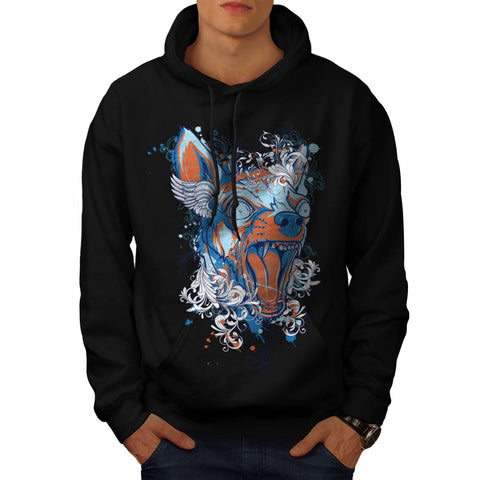 Wild Rabid Dog Face Mens Hoodie