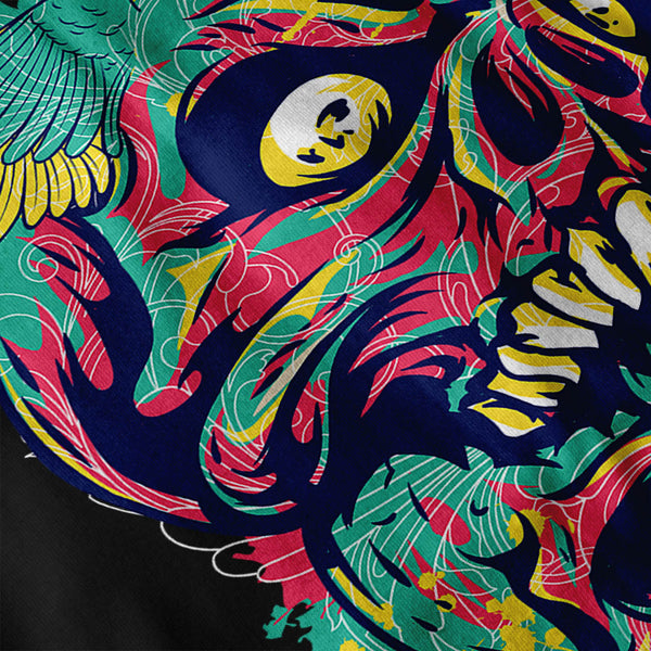Crazy Party Skull Mens Hoodie