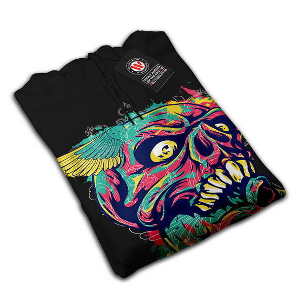 Crazy Party Skull Mens Hoodie